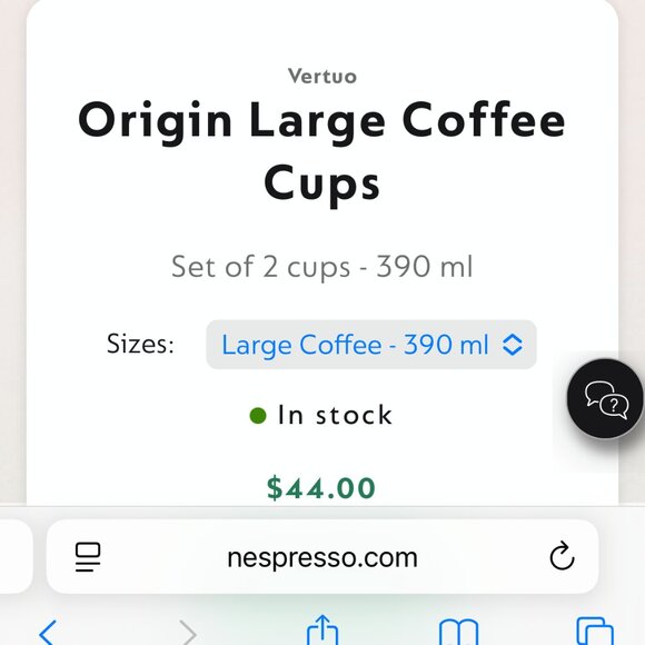 [Brand New In Box] Nespresso Large Coffee Cups x2 - Picture 3 of 3